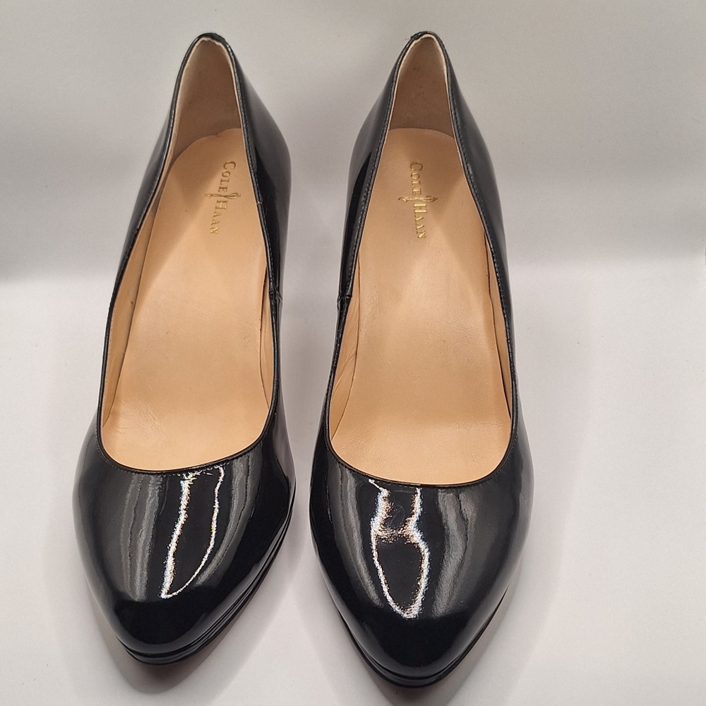 Cole Haan Black Patent Leather Margot  Almond Toe Pumps 10B
